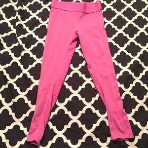 Horze Kids Girls Size XS Pink Ankle Leggings Equestrian Waisted Stretch M8
